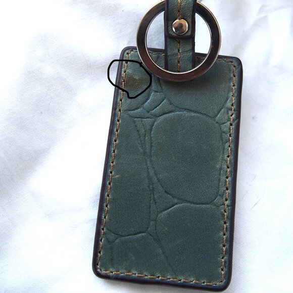 Tignanello Teal Croc Print Leather Convertible Crossbody/Shoulder Bag W/Hangtag - Picture 13 of 16